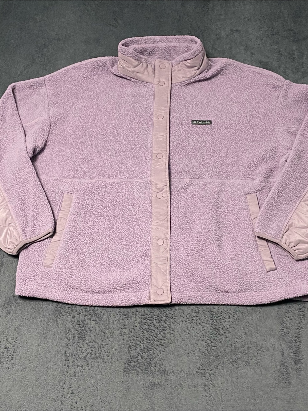 Columbia Jacket Womens 2XL Purple Cloud Point Snap Fleece Pockets Outdoor Sporty
